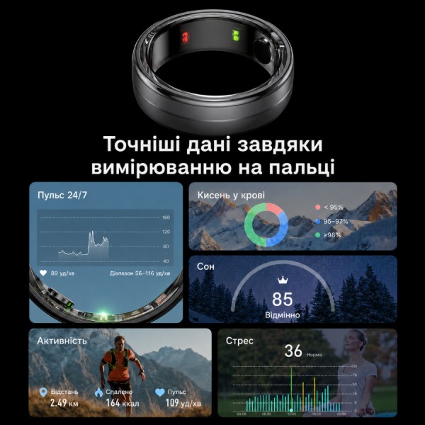 Фото - Смарт-кольцо INSPIRE HSR06 Black (HSR06-9-black)